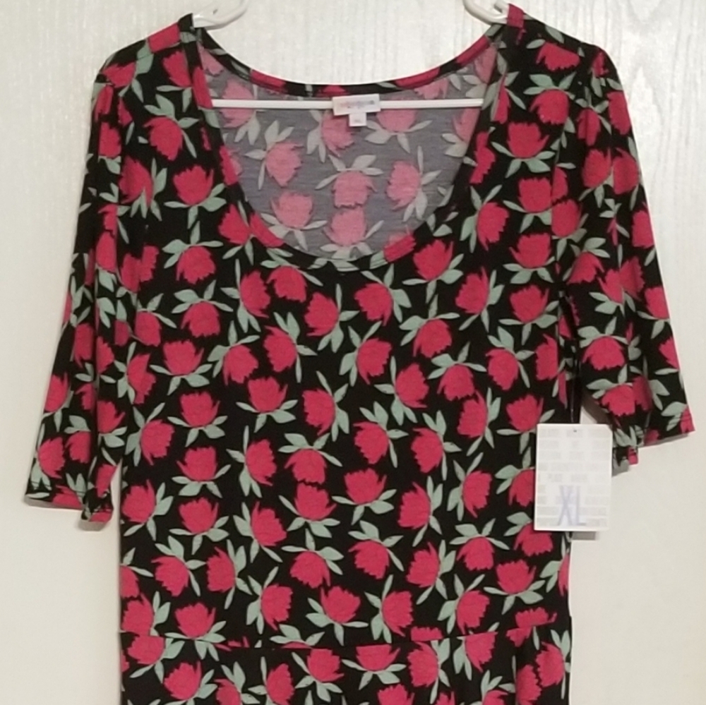 NWT LulaRue Midi Rose Dress Sz XL